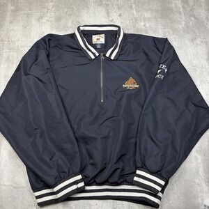 Vintage 90s Cutter & Buck Windbreaker Jacket Men Large Black 1/2 Zip Golf